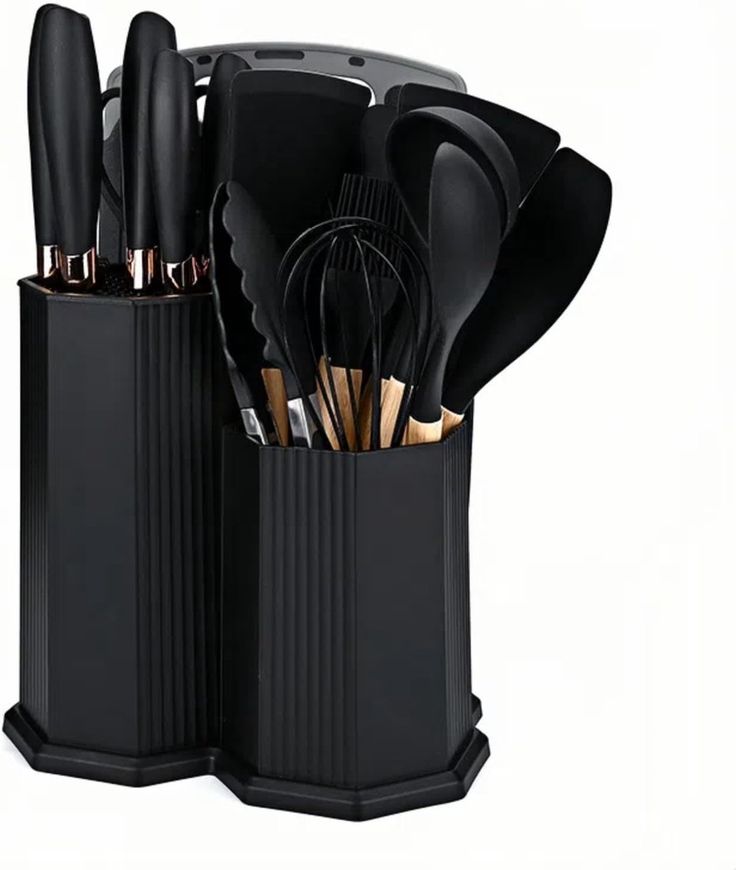 19 Pcs Kitchen Cooking Utensils and Knife Set with Block