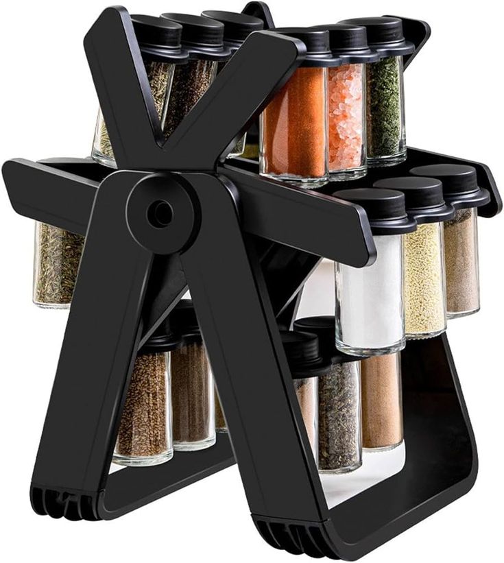Spice Rack Organizer With 18 Spice Jars