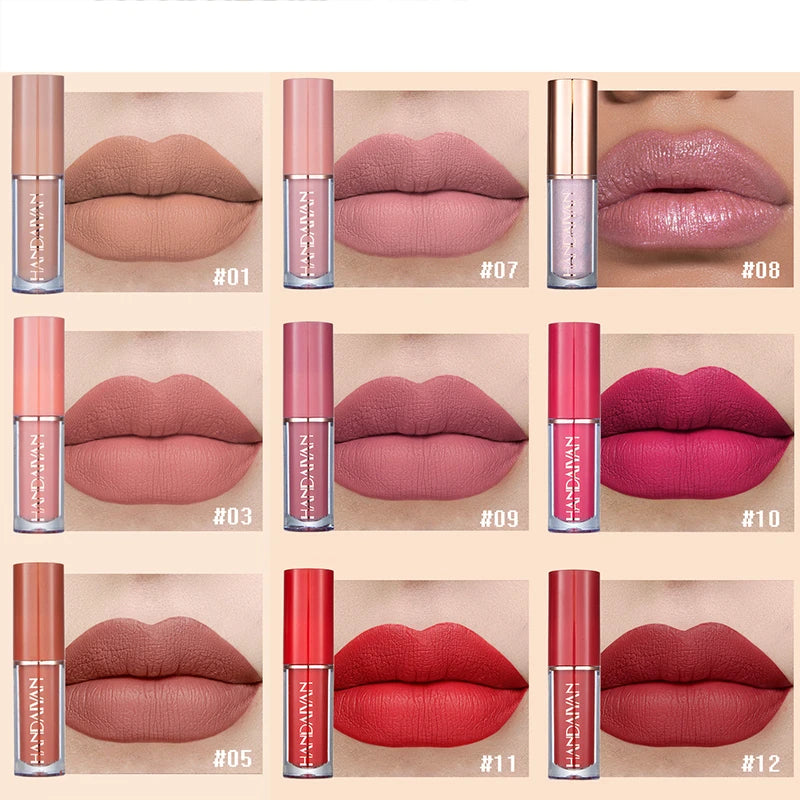 HANDAIYAN 12PC/Set Matte Velvet Lip Gloss
