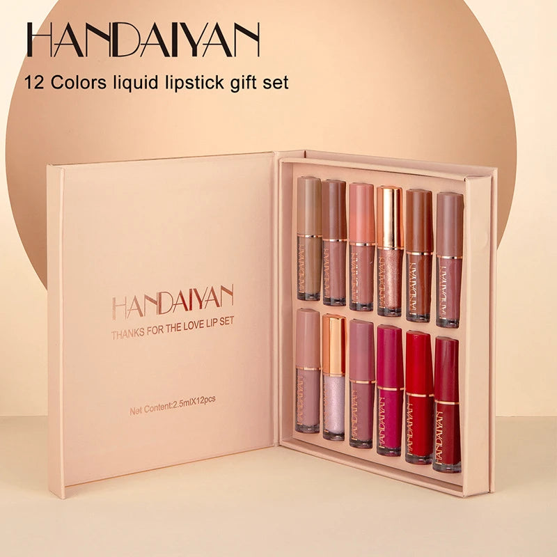 HANDAIYAN 12PC/Set Matte Velvet Lip Gloss
