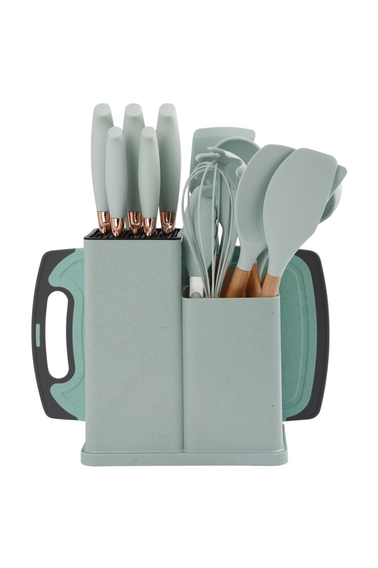 19 Pcs Kitchen Cooking Utensils and Knife Set with Block