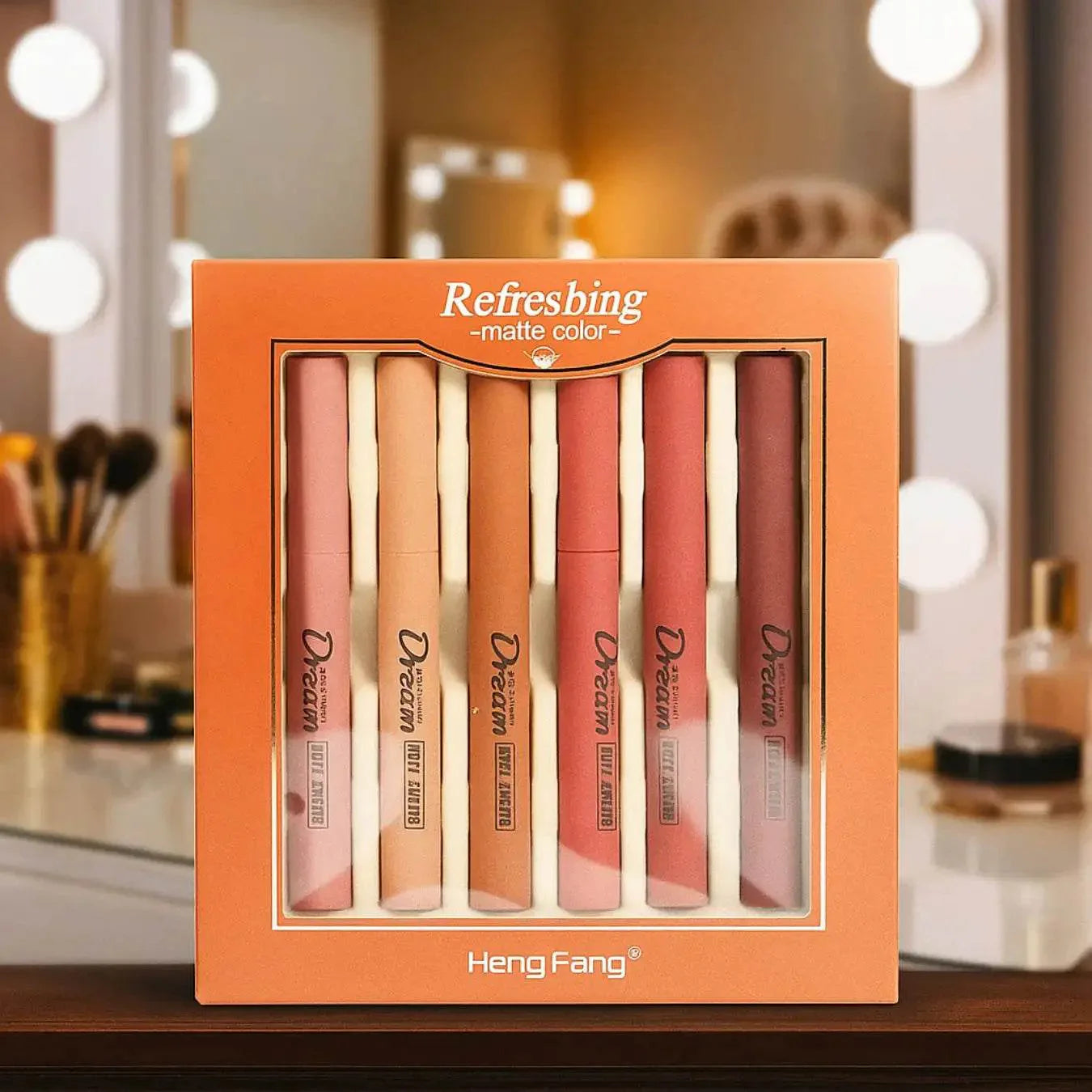 Hengfang Matte Dream Lipstick Set – 6-Piece | Long-Lasting Nude Shades | Waterproof & Smooth Matte Finish
